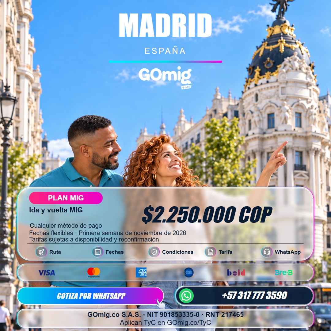 Flyer original completo de Madrid