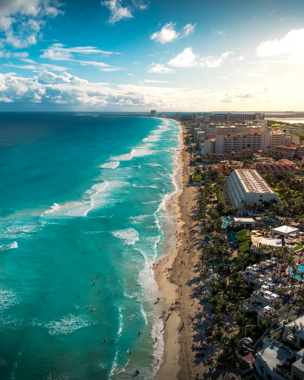 Playa y zona hotelera de Cancún